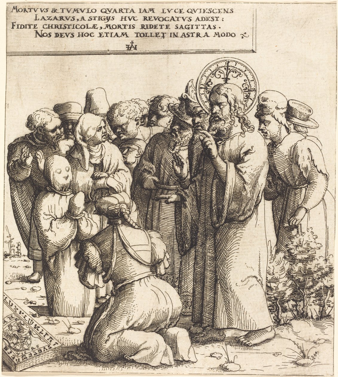 Wskrzeszenie Łazarza autorstwa Augustin Hirschvogel