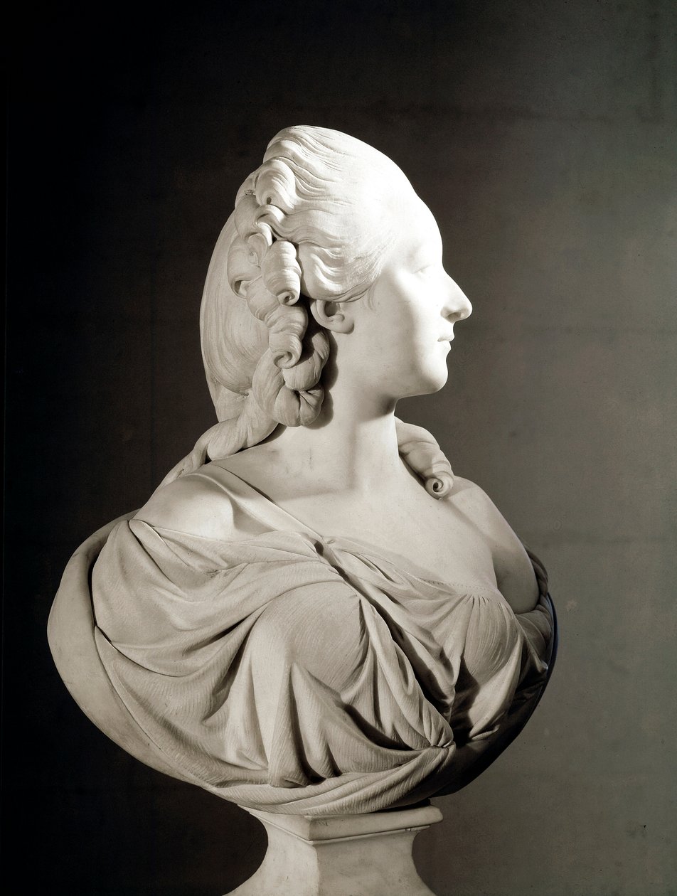 Portret Jeanne Becu, hrabiny (lub Madame) du Barry (1743-1793) Marmurowa rzeźba Augustina Pajou (1730-1809) Paryż, Musee du Louvre - Madame du Barry (ur. Marie Jeanne Becu autorstwa Augustin Pajou