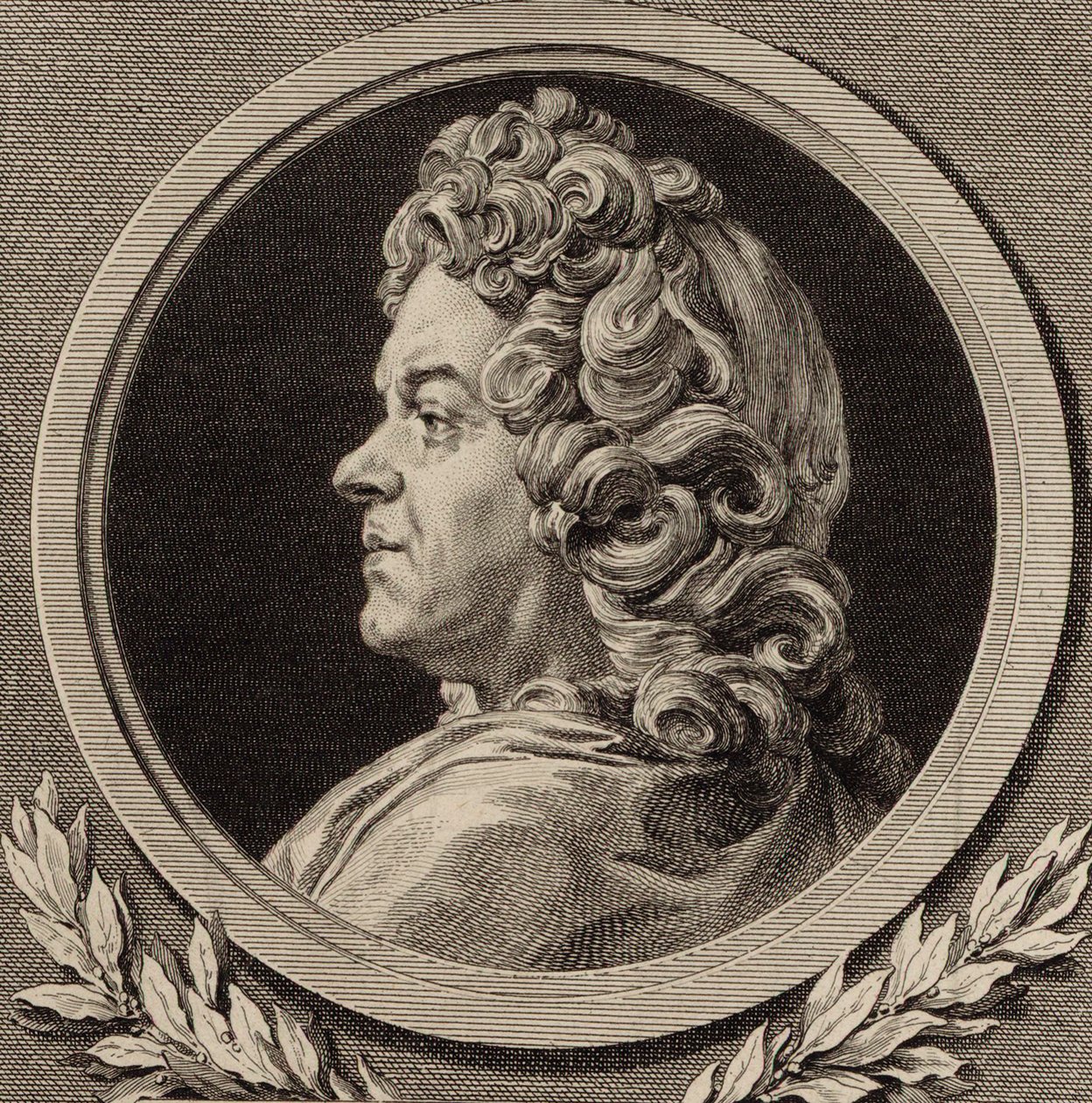 Portret kompozytora Jean-Baptiste Lully 1632-1687, 1770. autorstwa Augustin Saint Aubin de
