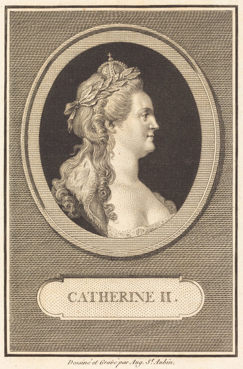 Katarzyna II autorstwa Augustin de Saint-Aubin