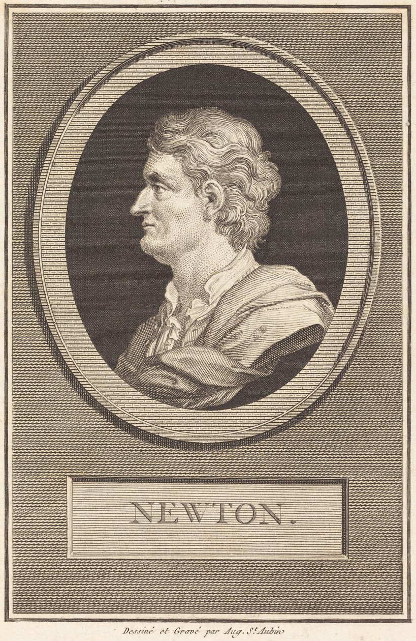 Isaac Newton autorstwa Augustin de Saint-Aubin