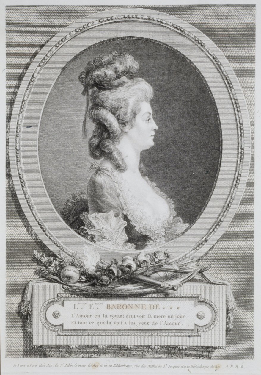 Louise Emilie: baronowa d’Andlau autorstwa Augustin de Saint-Aubin