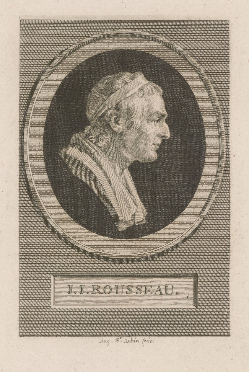 Portret J. J. Rousseau autorstwa Augustin de Saint-Aubin