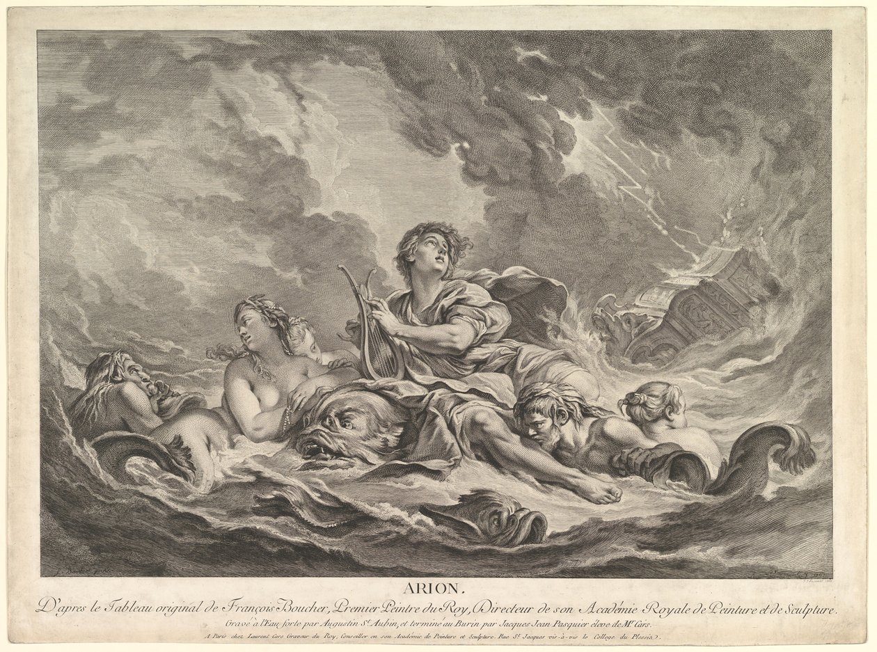 Arion, 1763-66 autorstwa Augustin de Saint Aubin