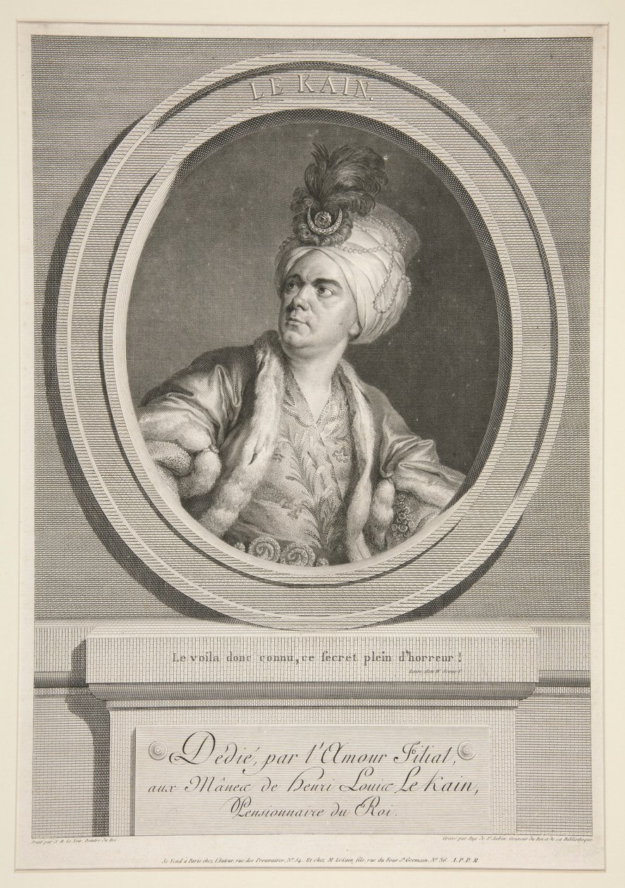 Henri Louis Cain (zwany Le Kain) (1728-1778) autorstwa Augustin de Saint Aubin