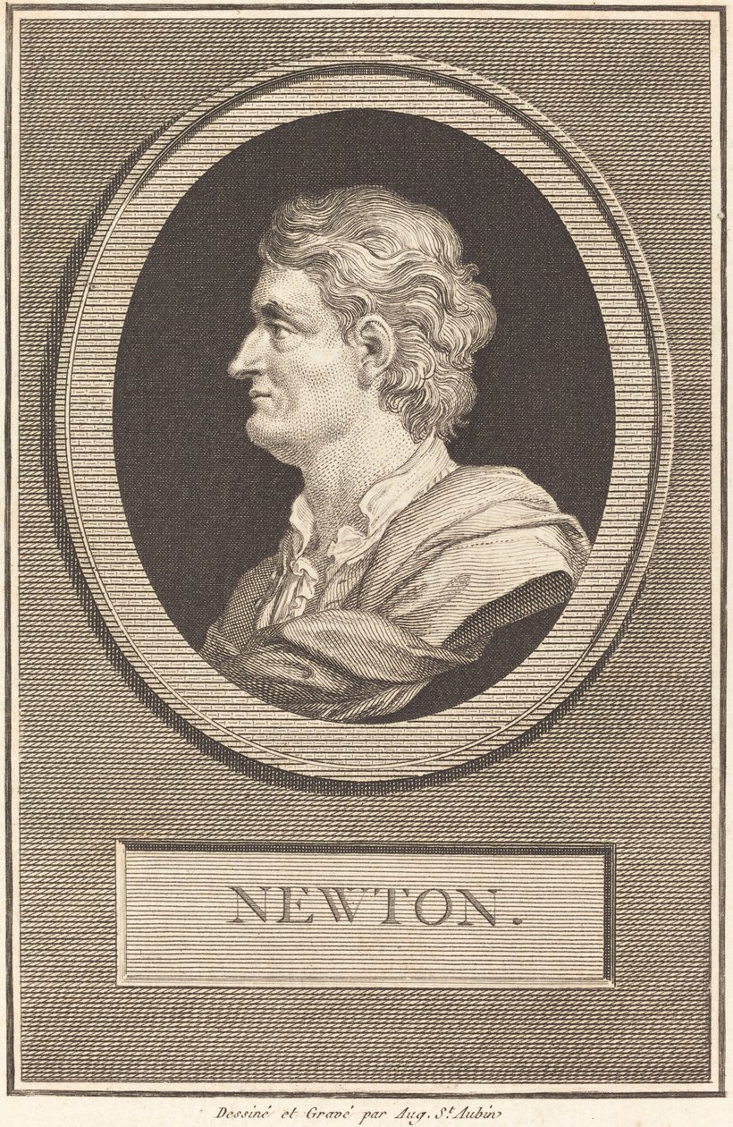 Izaak Newton autorstwa Augustin de Saint Aubin