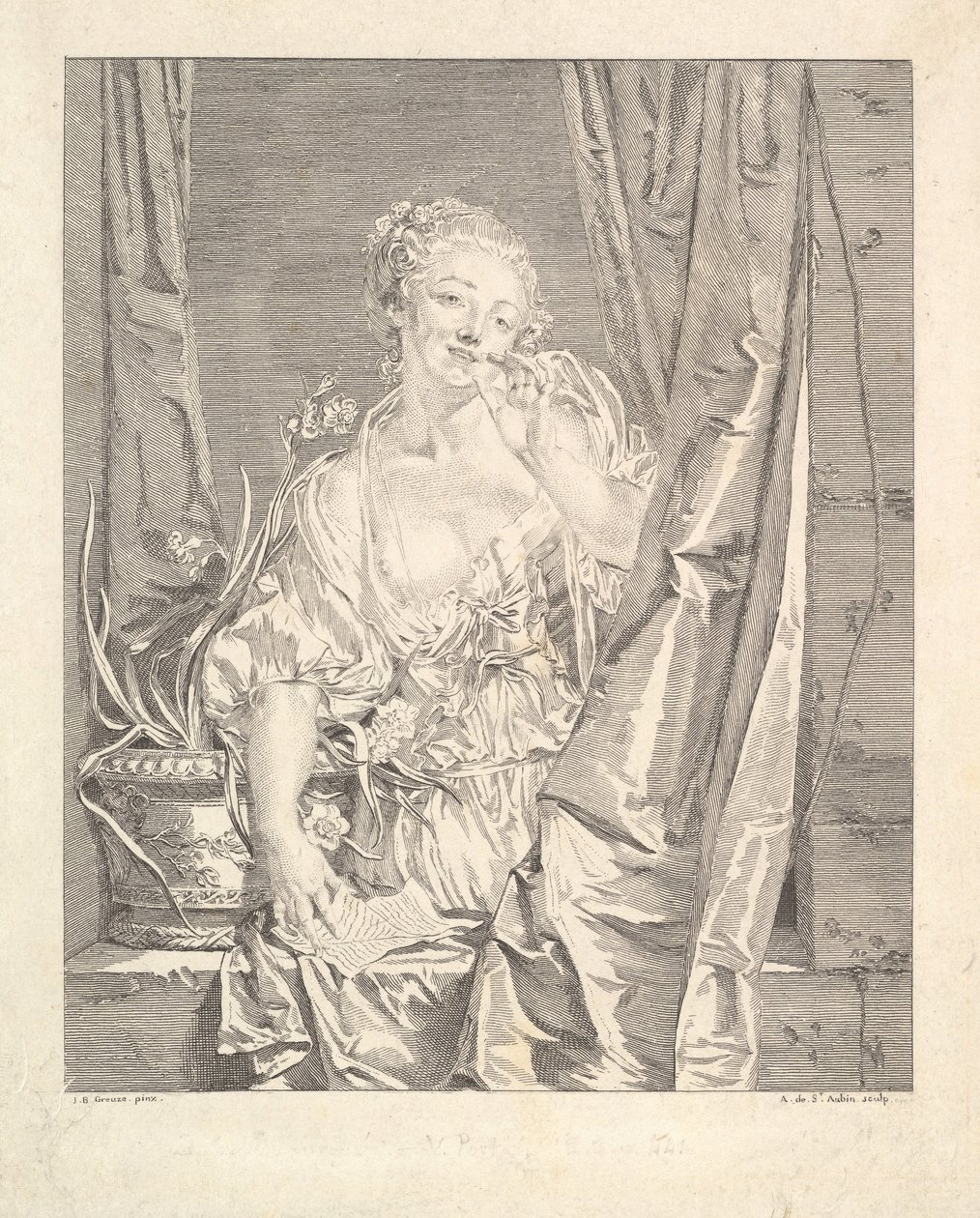 Le Baiser wysłał buziaka. autorstwa Augustin de Saint Aubin