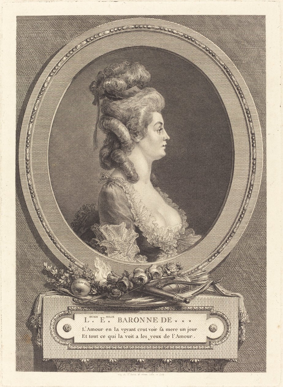 Louise Emilie Baronowa z *** autorstwa Augustin de Saint Aubin