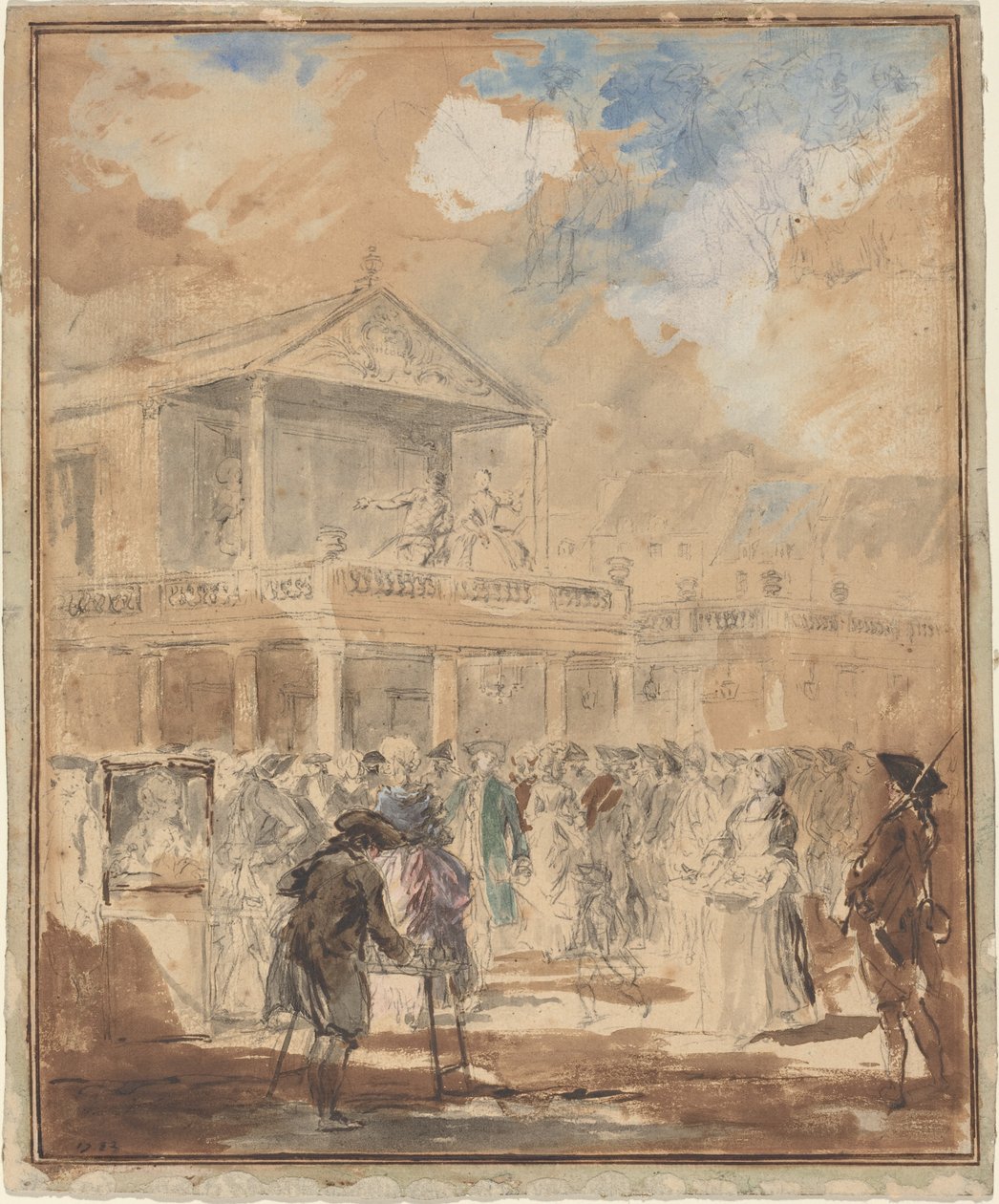 Parada (Pochód teatralny w Paryżu) autorstwa Augustin de Saint Aubin