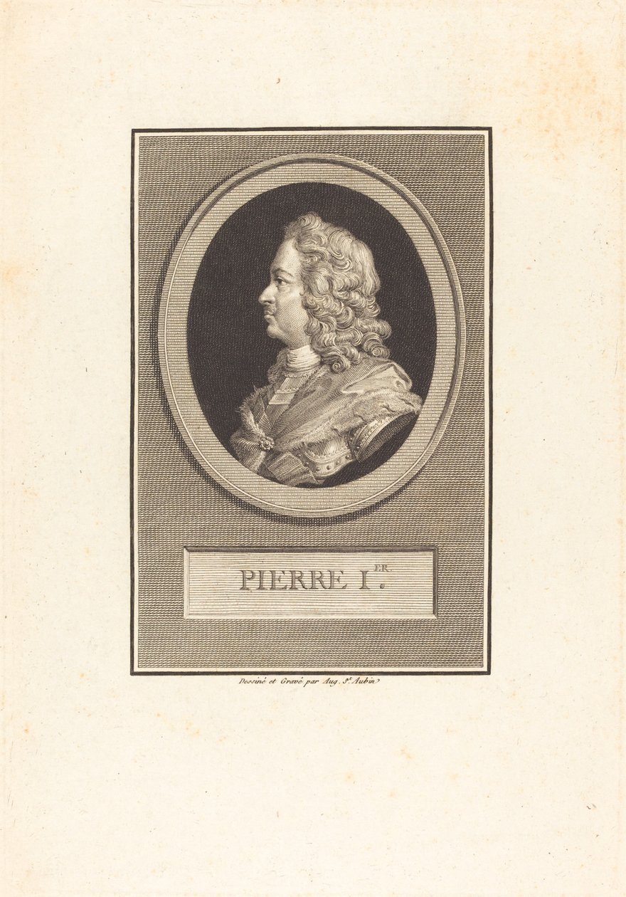 Piotr Wielki autorstwa Augustin de Saint Aubin