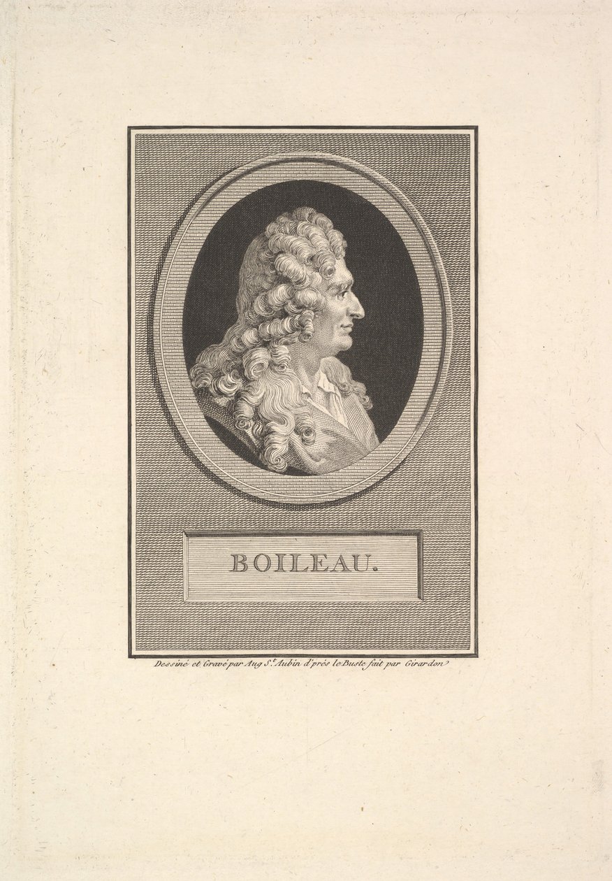 Portret Despréaux Nicolas Boileau, 1800. autorstwa Augustin de Saint Aubin