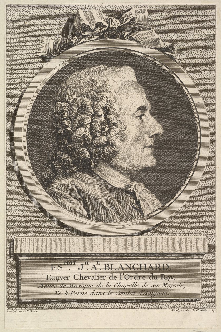 Portret Esprit-Joseph-Antoine Blanchard, 1767. autorstwa Augustin de Saint Aubin