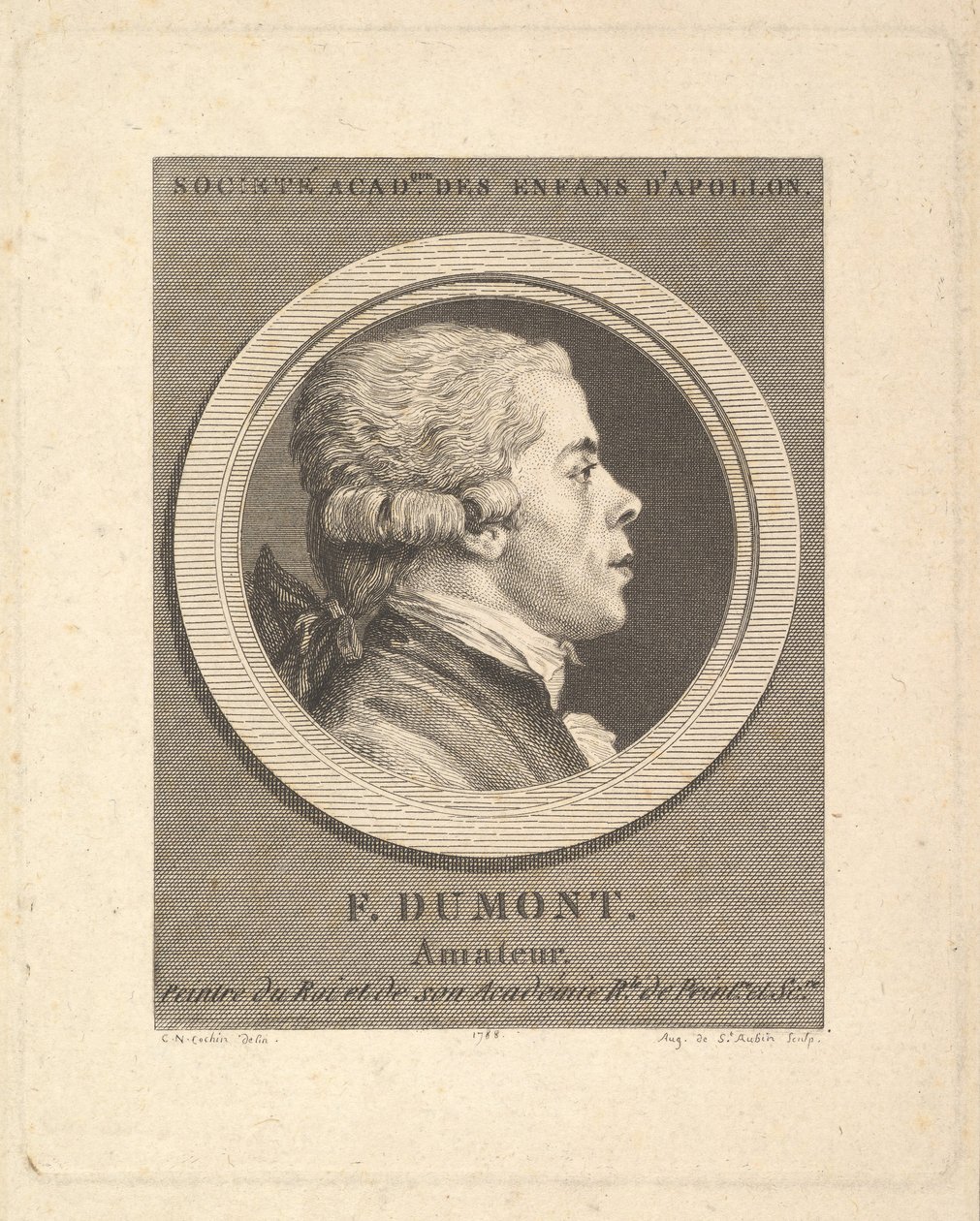 Portret Francois Dumont, 1788. autorstwa Augustin de Saint Aubin