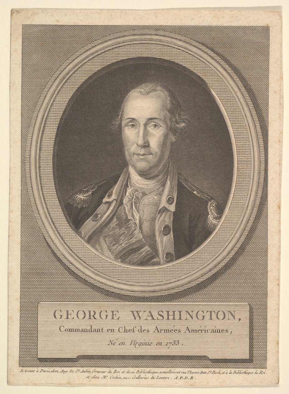 Portret Jerzego Waszyngtona, sierpień 1836. autorstwa Augustin de Saint Aubin