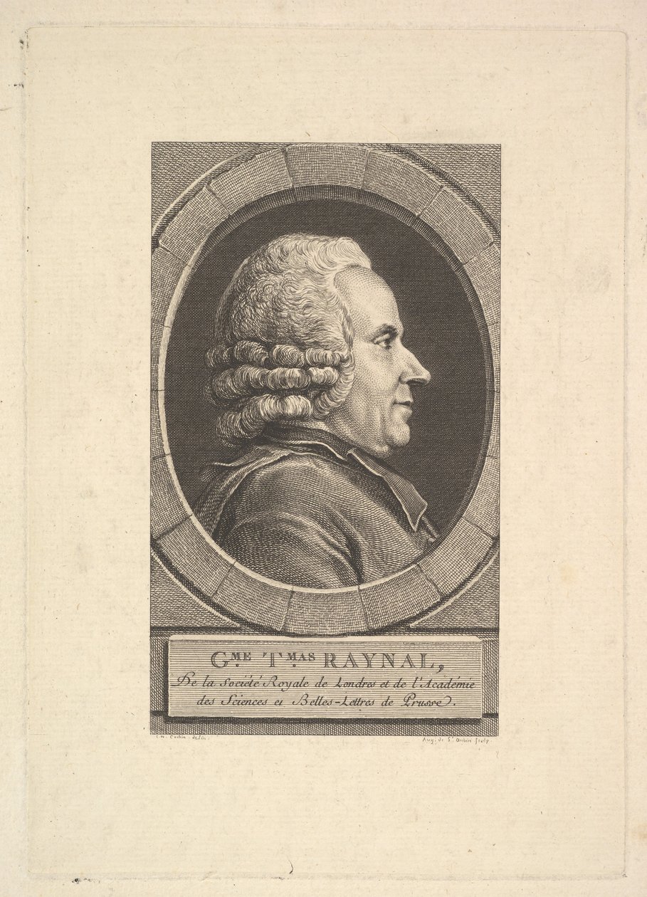 Portret Guillaume-Thomas Raynal, 1773. autorstwa Augustin de Saint Aubin