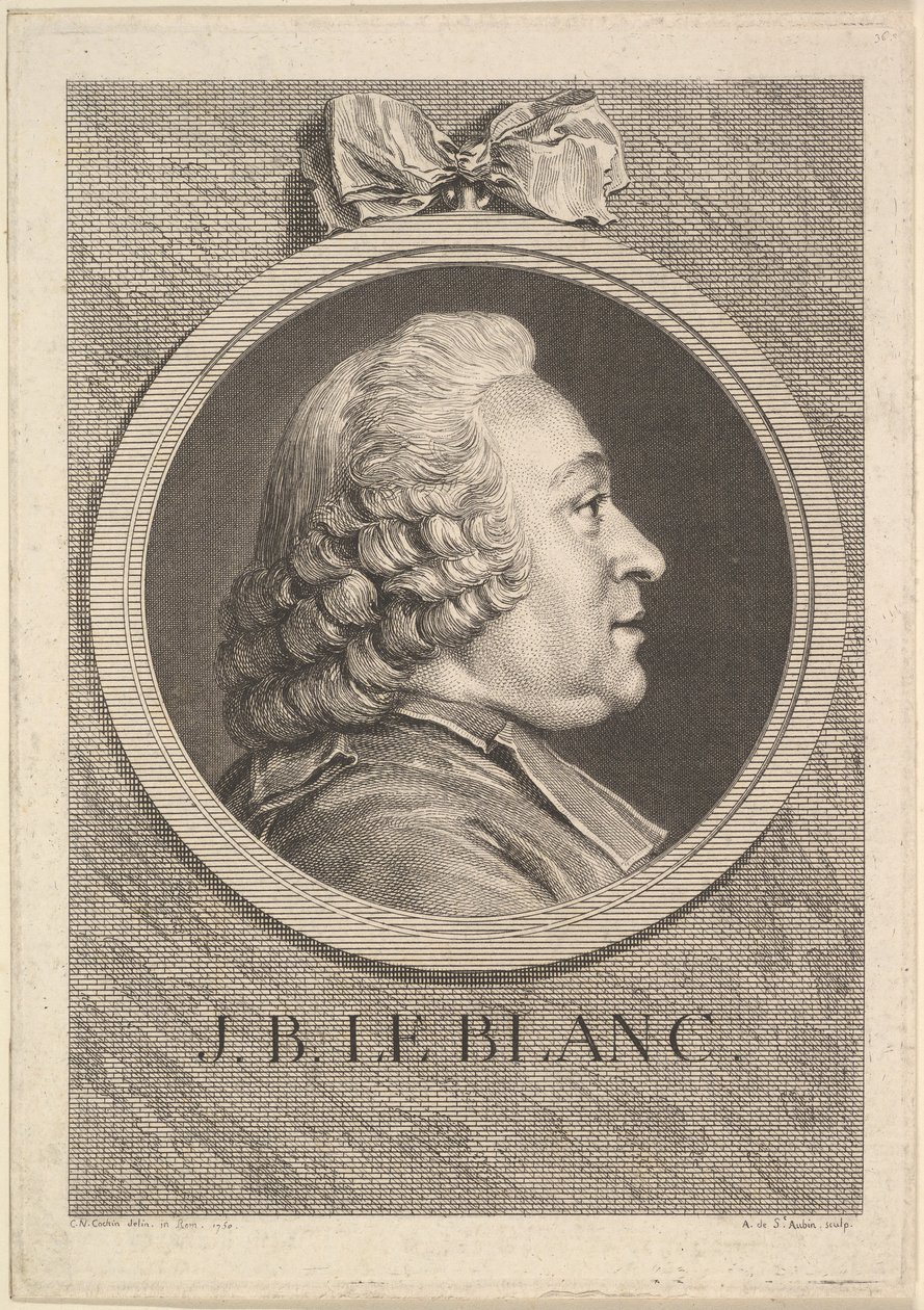 Portret Jean-Baptiste Le Blanc, 1750. autorstwa Augustin de Saint Aubin