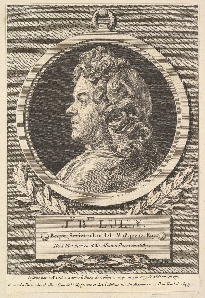 Portret Jean-Baptiste Lully, 1770. autorstwa Augustin de Saint Aubin