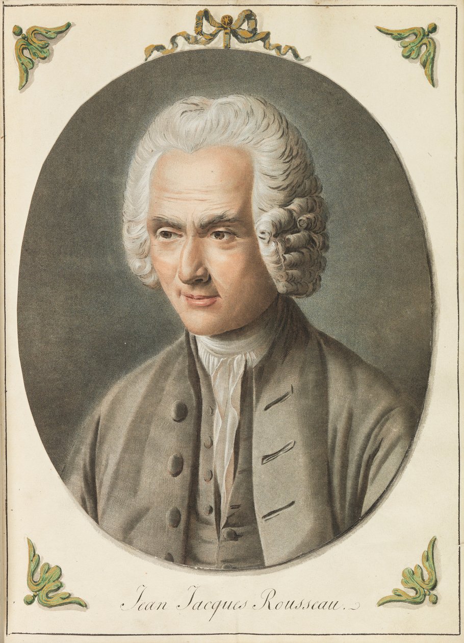Portret Jean-Jacques Rousseau 1712-1778, ok. 1775. autorstwa Augustin de Saint Aubin