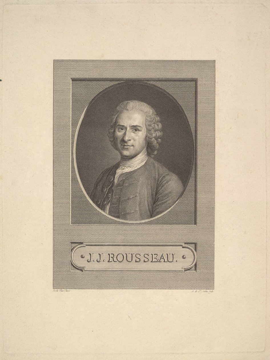 Portret Jean-Jacques Rousseau, 1777. autorstwa Augustin de Saint Aubin