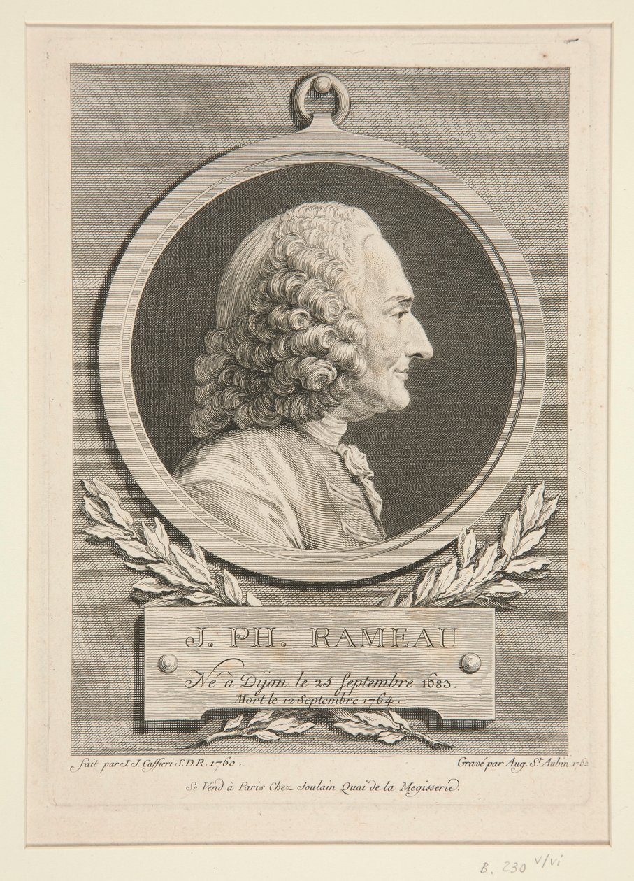 Portret Jean-Philippe Rameau autorstwa Augustin de Saint Aubin