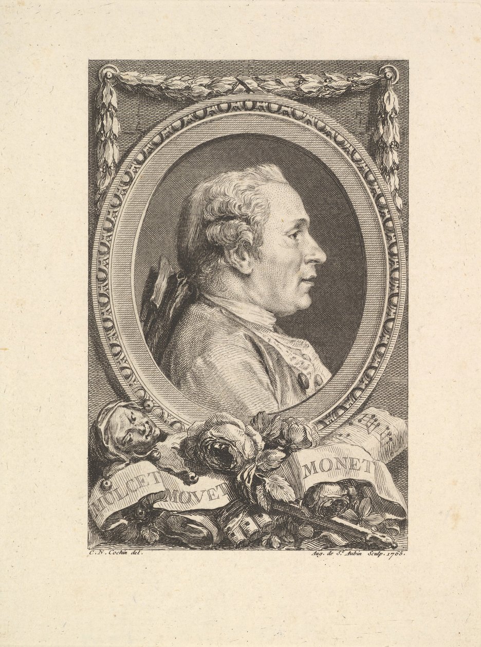 Portret Jeana Monneta, 1765. autorstwa Augustin de Saint Aubin