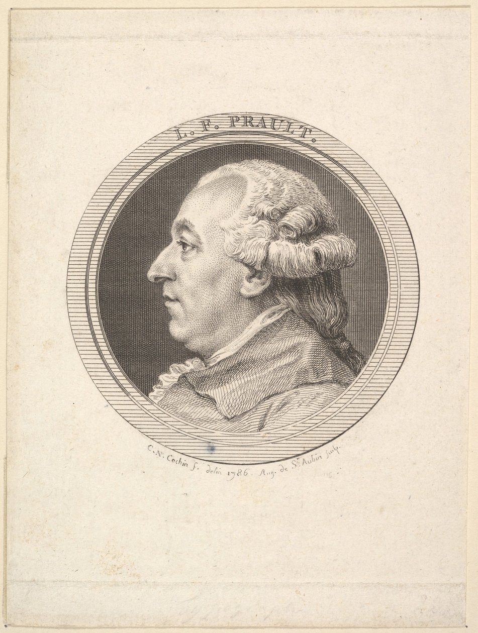 Portret L. F. Praulta, 1787. autorstwa Augustin de Saint Aubin