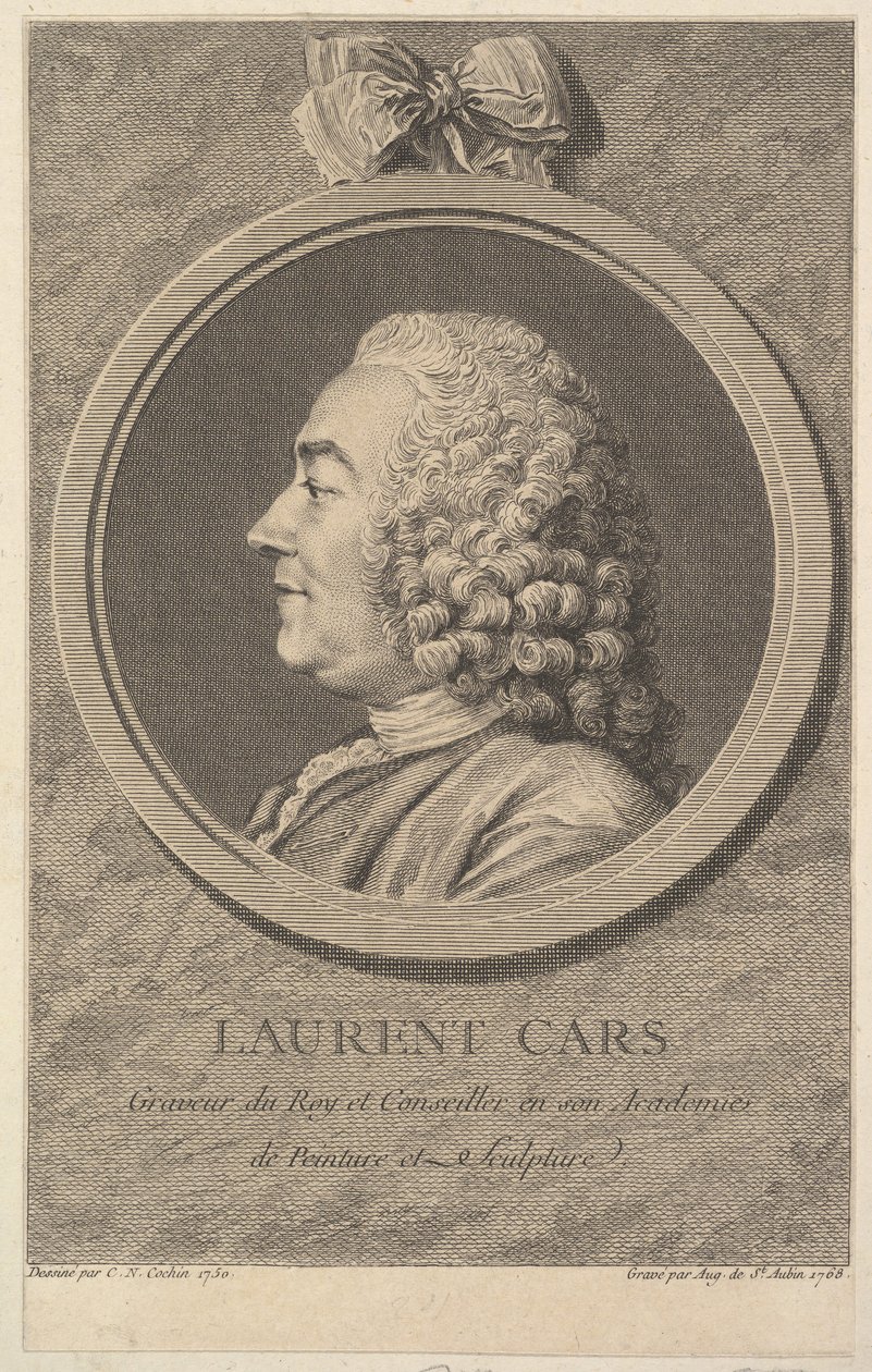 Portret samochodów Laurenta, 1768. autorstwa Augustin de Saint Aubin