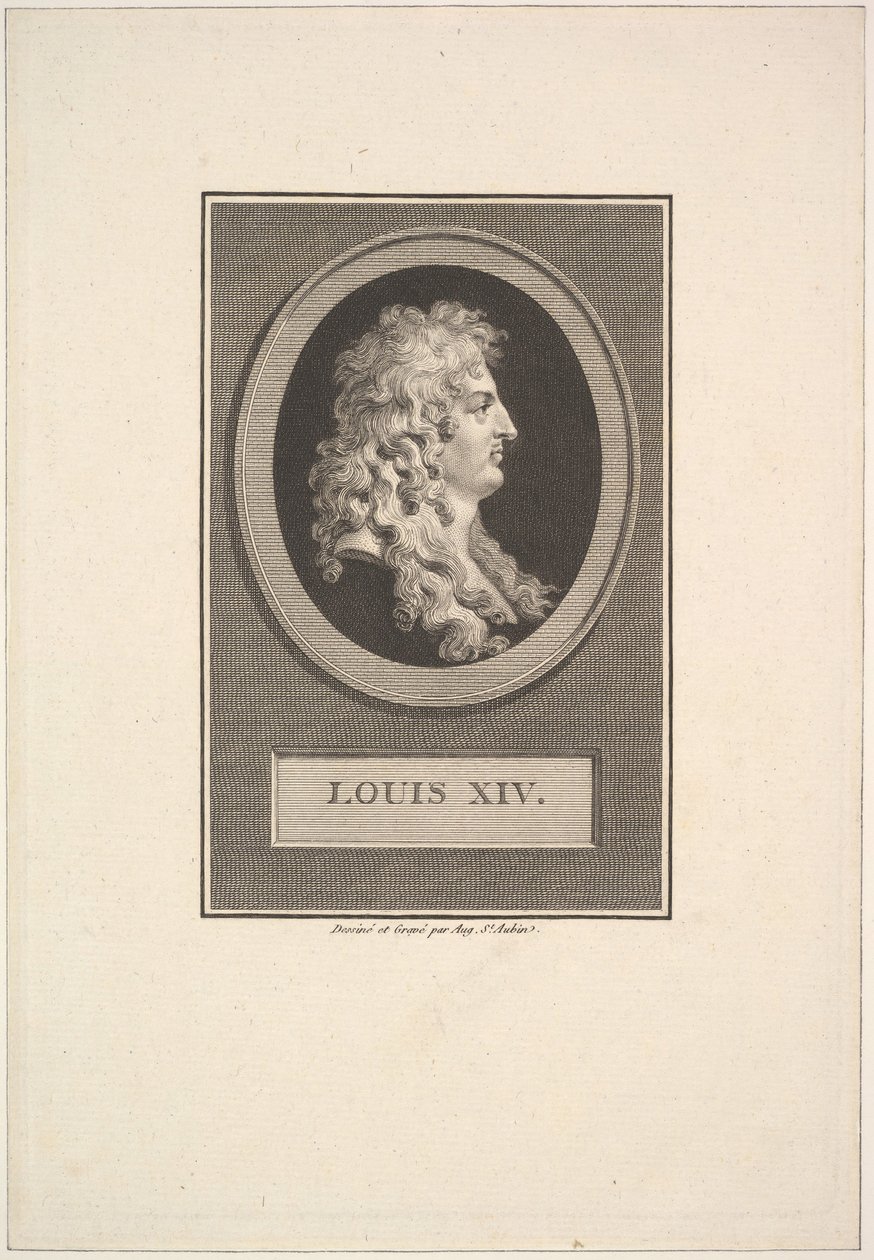 Portret Ludwika XIV, 1779. autorstwa Augustin de Saint Aubin