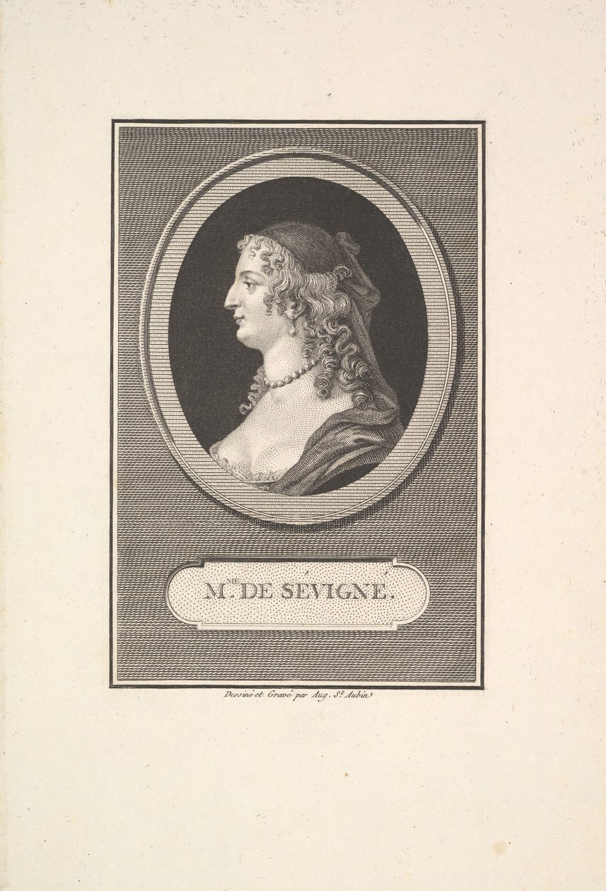 Portret Marii de Rabutin, Mise de Sévigné, 1802. autorstwa Augustin de Saint Aubin