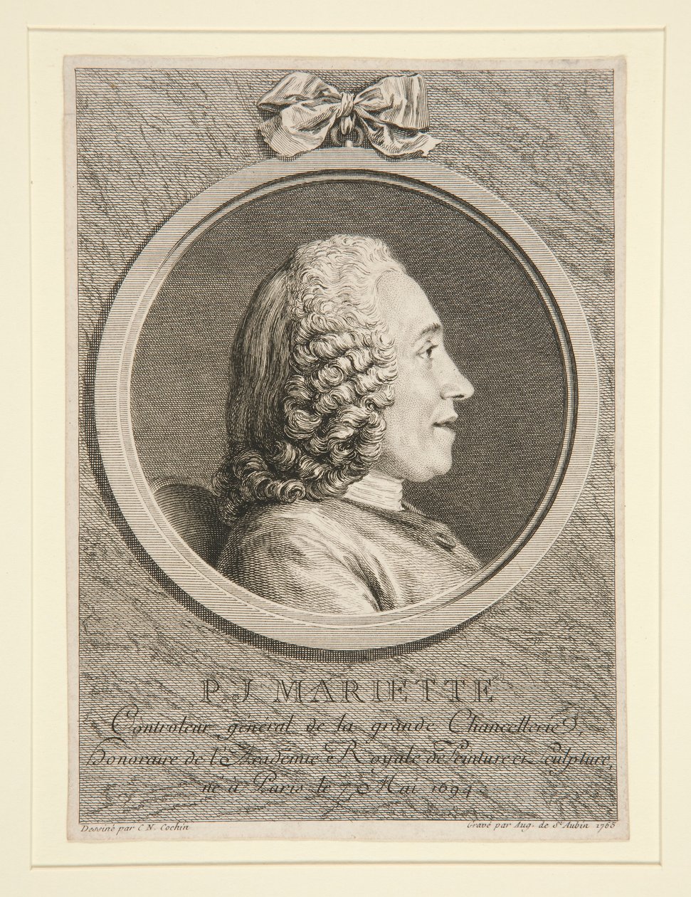 Portret P.J. Mariette autorstwa Augustin de Saint Aubin