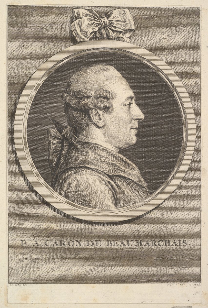 Portret PA Carona de Beaumarchais, 1773. autorstwa Augustin de Saint Aubin