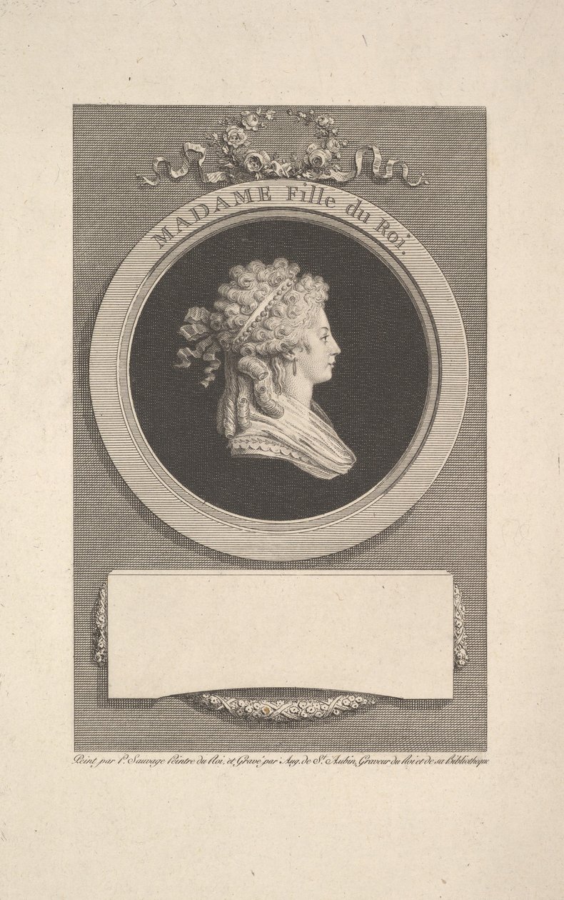 Portret Jej Królewskiej Wysokości Pani, Księżnej Angoulême, córki Ludwika XVI i Mar..., 1791. autorstwa Augustin de Saint Aubin