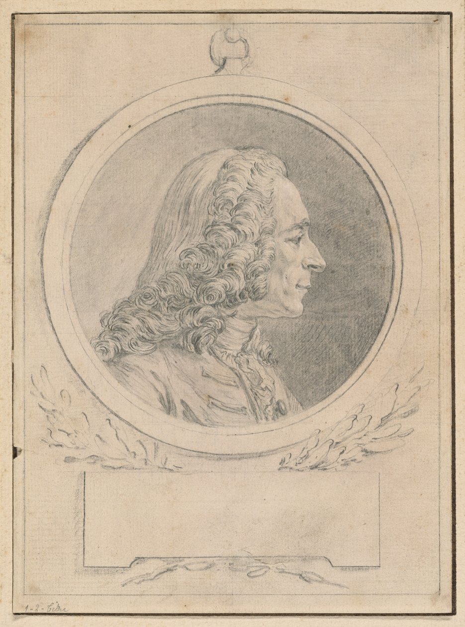 Portret Woltera według popiersia Jeana-Baptiste