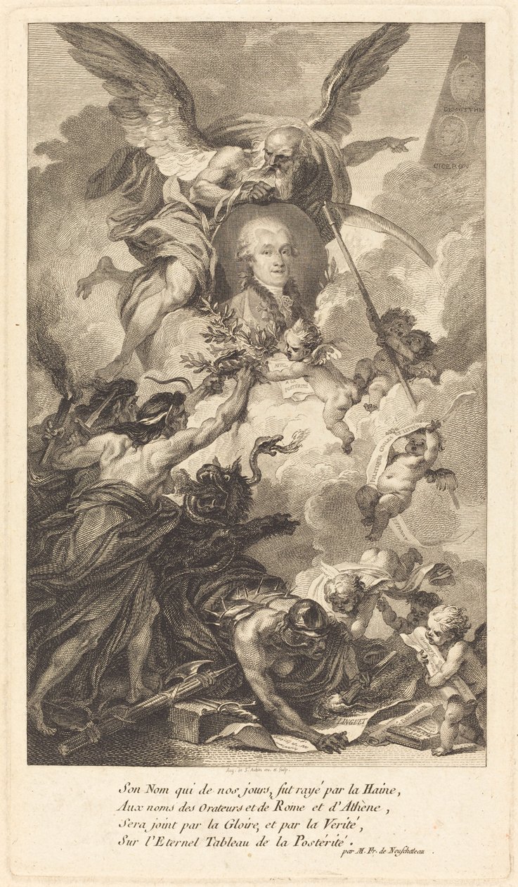 Simon-Nicolas-Henri Linguet autorstwa Augustin de Saint Aubin