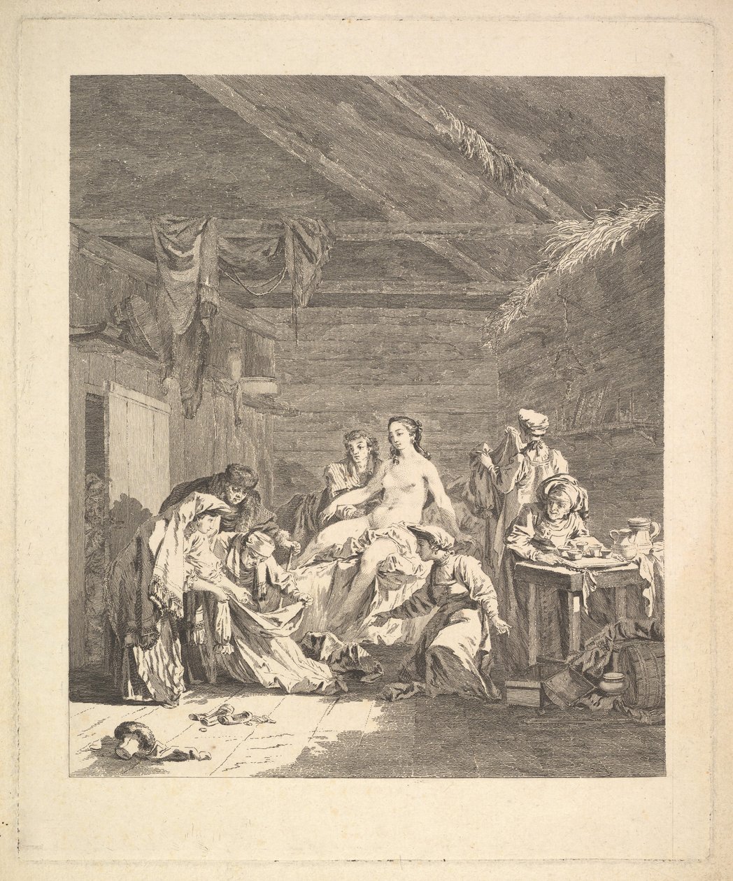 Winieta tomu I, s. 165: Użycie Rosjan po ślubie i przed ślubem..., 1767. autorstwa Augustin de Saint Aubin