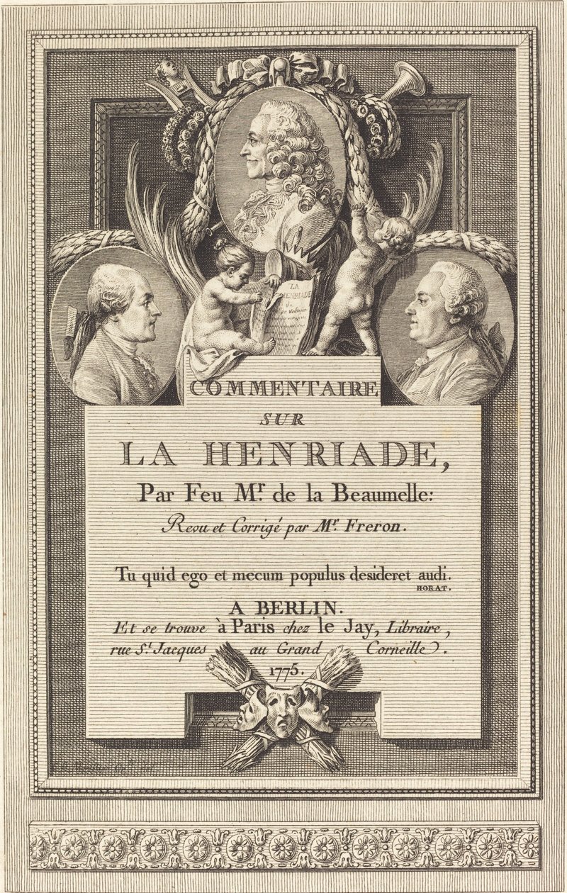 Komentarz do Henriady autorstwa Augustin de Saint Aubin after Clément Pierre Marillier
