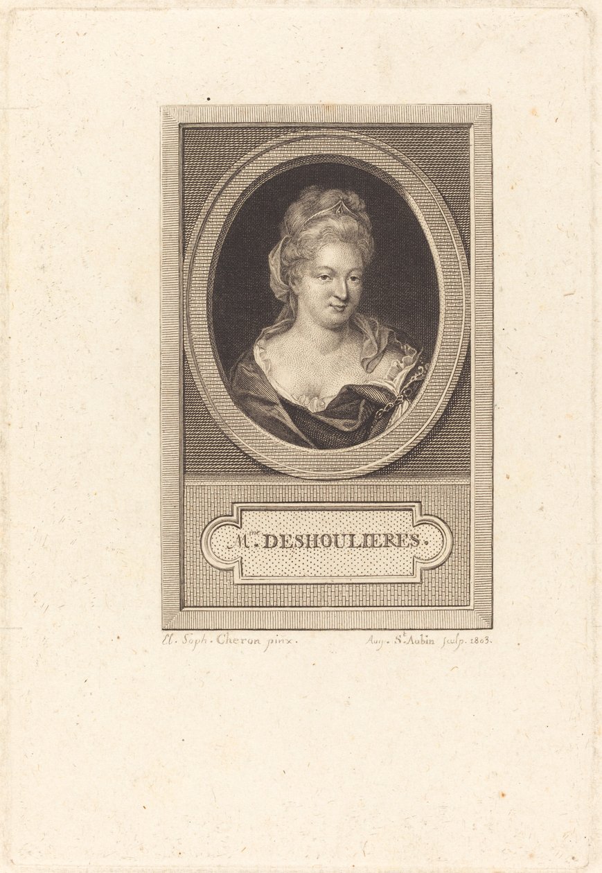 Antoinette du Ligier z La Garde Deshoulieres autorstwa Augustin de Saint Aubin after Elisabeth Sophie Cheron