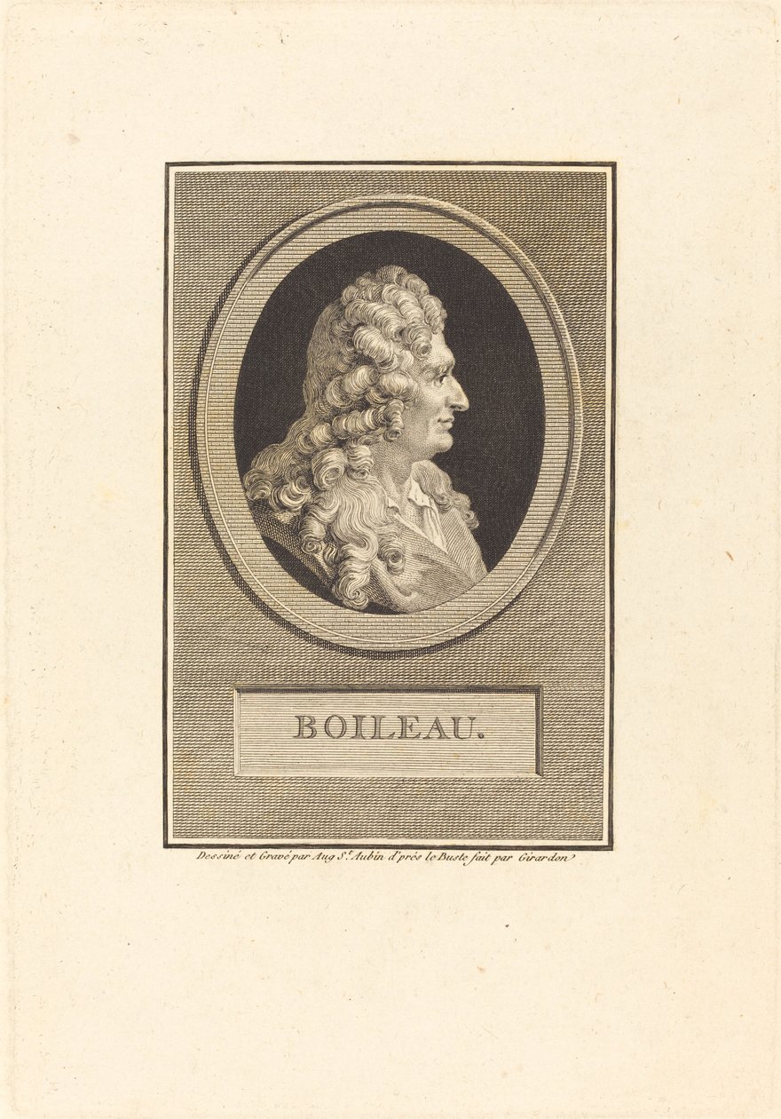 Despreaux-Nicolas Boileau autorstwa Augustin de Saint Aubin after François Girardon