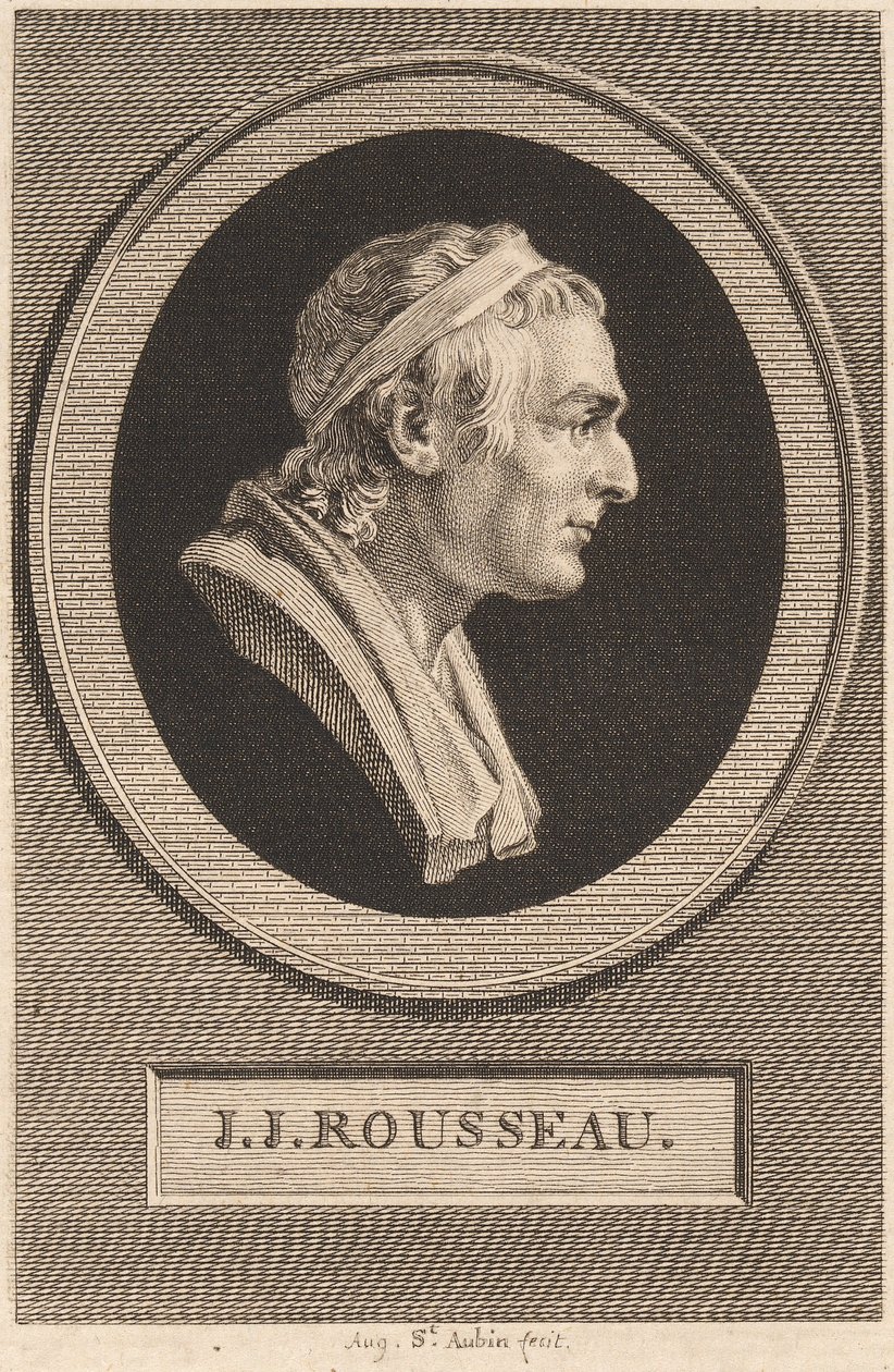 Jean-Jacques Rousseau autorstwa Augustin de Saint Aubin after Jean Antoine Houdon