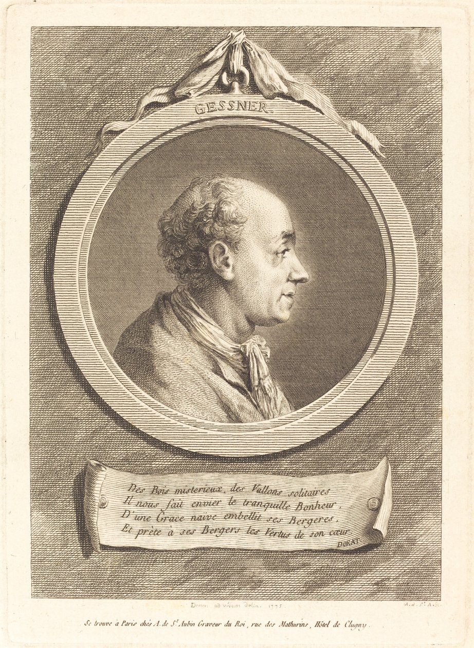Salomon Gessner autorstwa Augustin de Saint Aubin after Vivant Denon