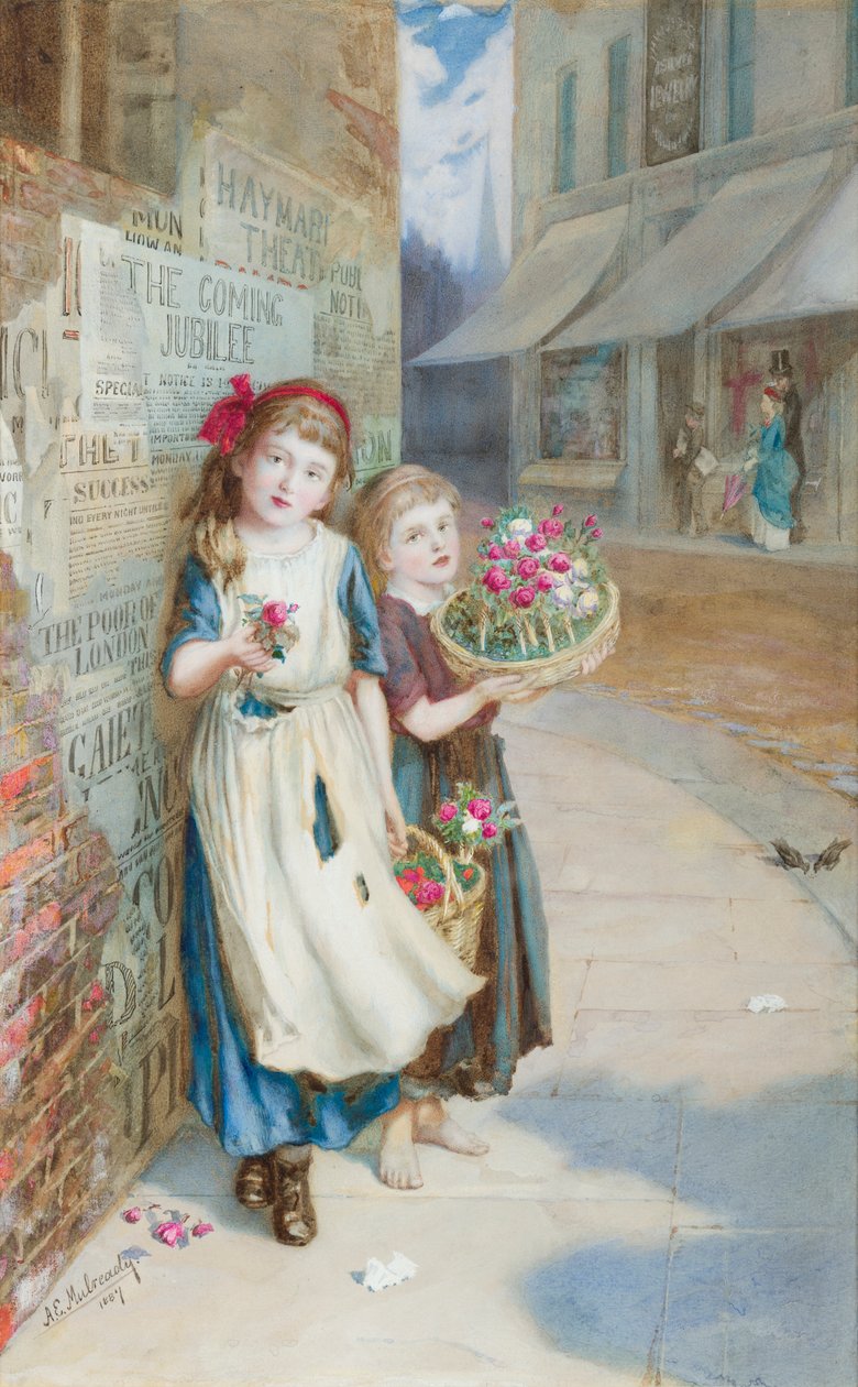 Sprzedawcy małych kwiatów autorstwa Augustus Edward Mulready