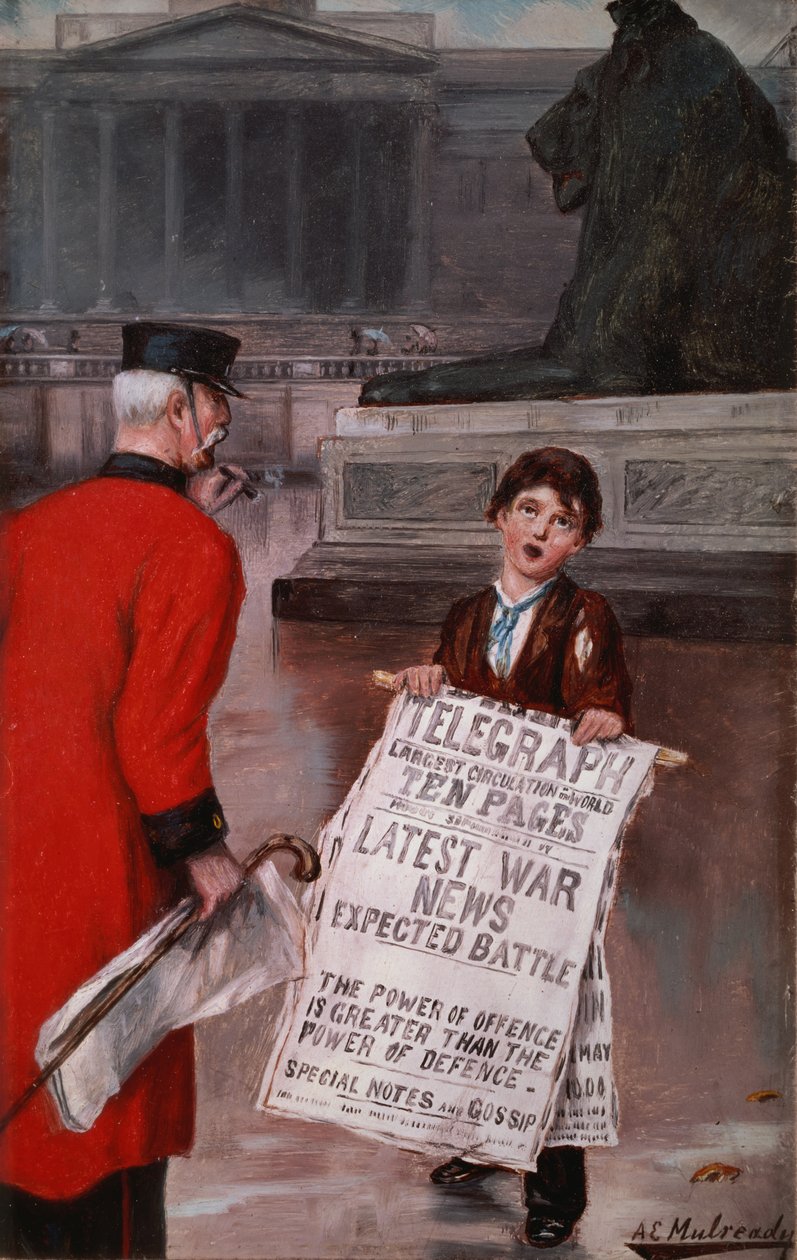 Wiadomości wojenne, ok. 1900 autorstwa Augustus Edward Mulready