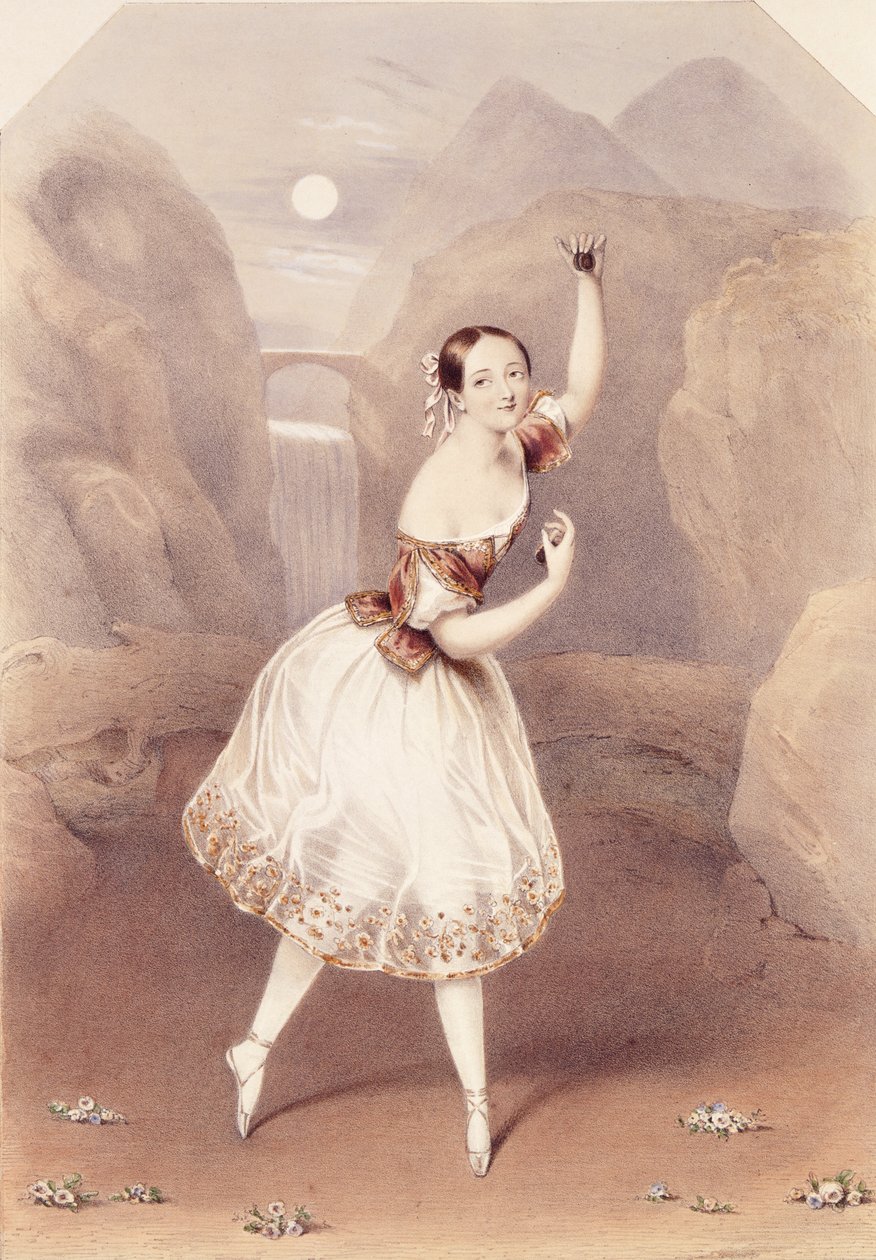 Marie Taglioni (1804-84) jako Lauretta w „La Gitana”, ok. 1839 autorstwa Augustus Jules Bouvier