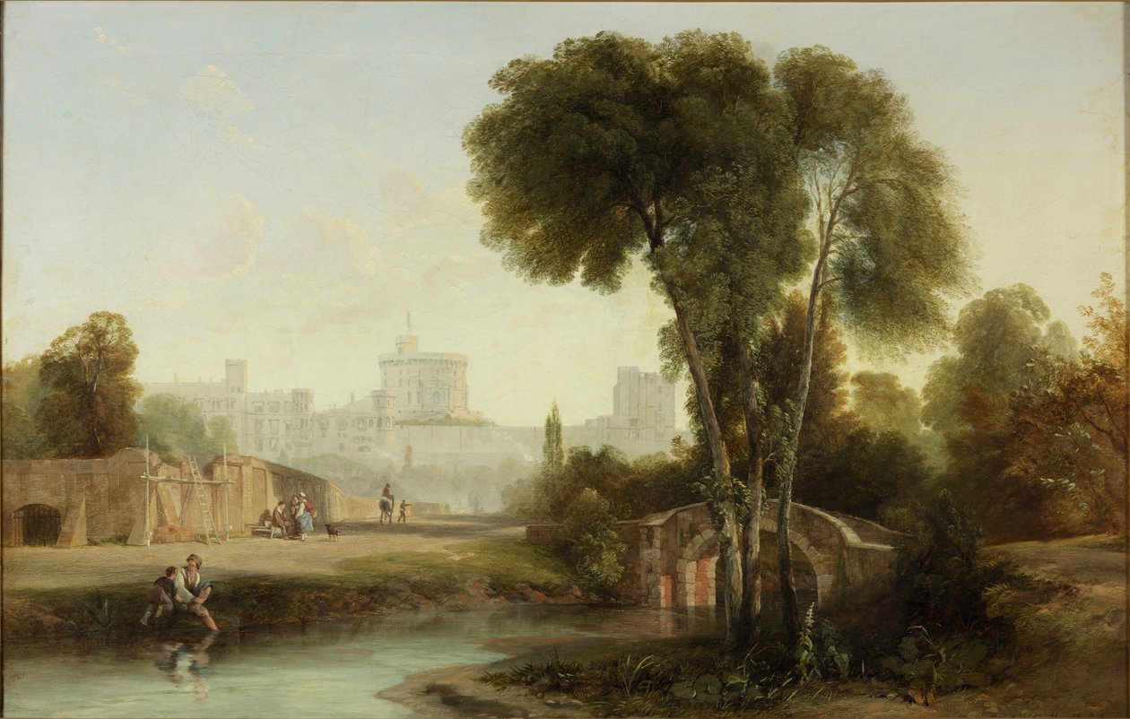 Zamek Windsor od Starego Mostu autorstwa Augustus Wall Callcott