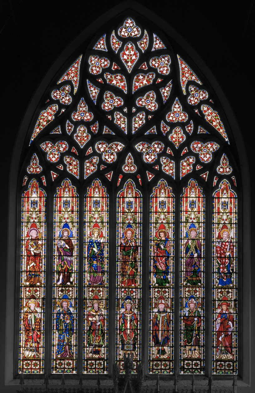 Dziewica i Chrystus ze świętymi, okno wschodnie, 1847-48 autorstwa Augustus Welby Northmore Pugin