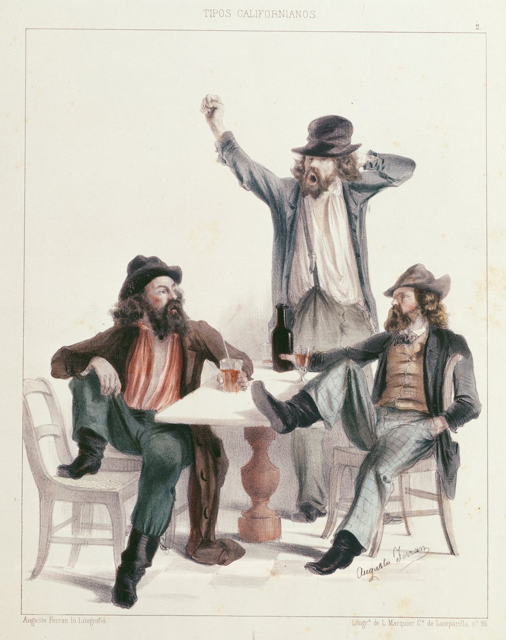 Komfort, z serii „Tipos Californianos”, 1850 autorstwa Augustus or Augusto Ferran