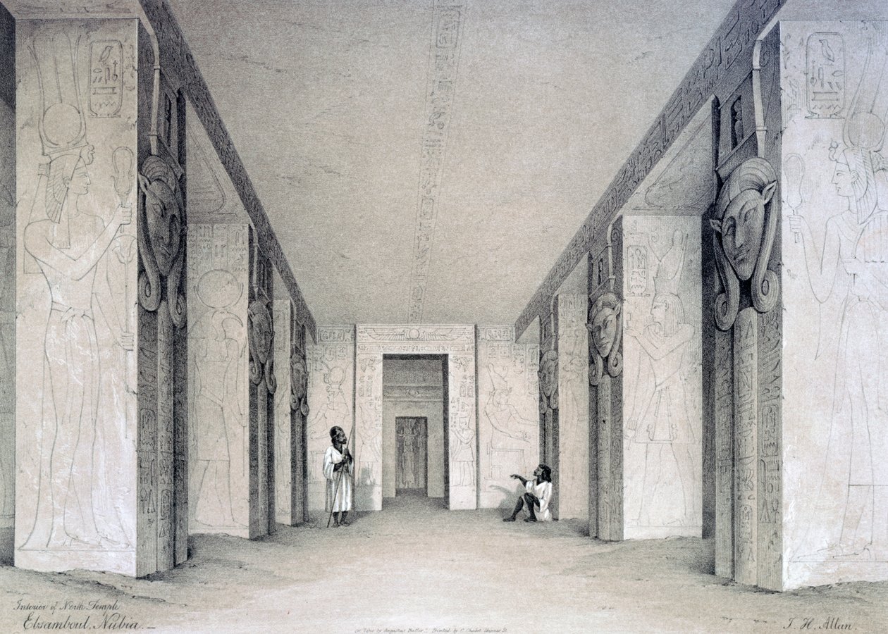 Wnętrze Świątyni Północnej, Ebsamboul, Nubia, Egipt, XIX w. autorstwa Augustus Butler
