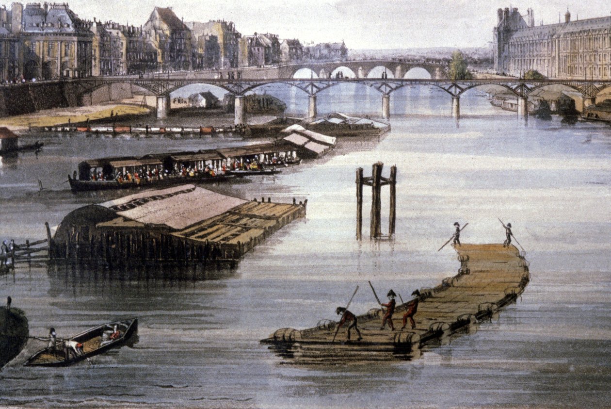 Transport towarowy w Paryżu, ok. 1810 r. (rycina) autorstwa Augustus Charles (after) Pugin