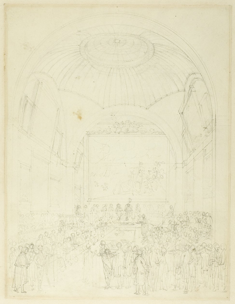 Studium dla Izby Rady Wspólnej, Guild Hall, z Mikrokosmosu Londynu autorstwa Augustus Charles Pugin