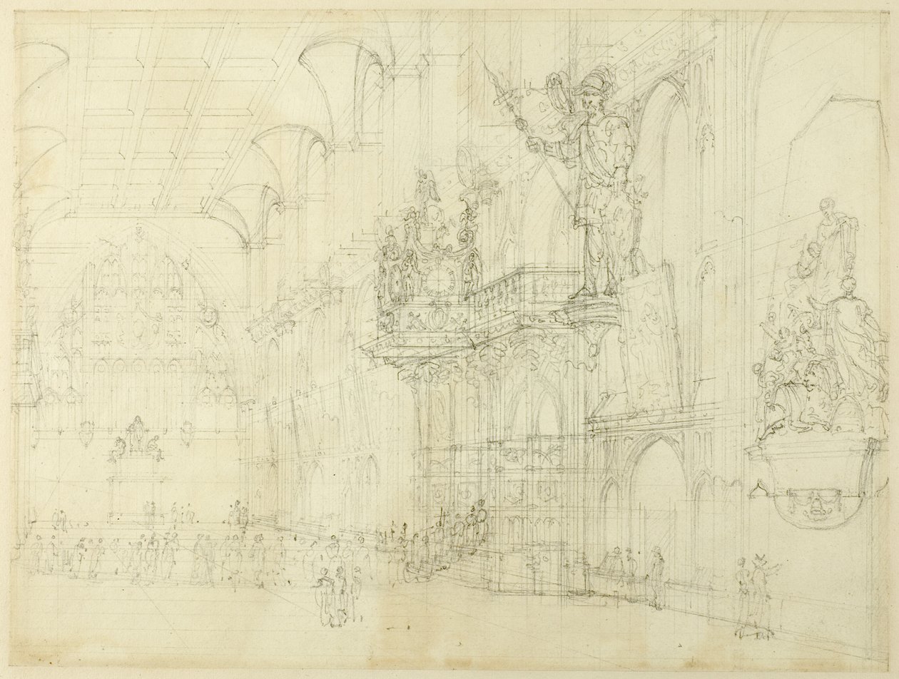 Studia dla Guild Hall, z Microcosm of London autorstwa Augustus Charles Pugin